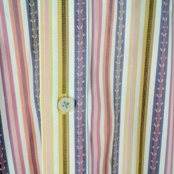 Robert Graham Rainbow Stripes Button Front Dress Shirt Men's Sz XL - Picture 4 of 9